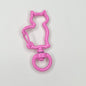 Zinc Alloy Kitten Shaped Colorful Buckle Keychain Clasps 20pcs 37mm 20