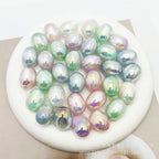 Plated Oval Acrylic Beads 20mm Imitation Pearl Pastel Shimmer 25pcs 5