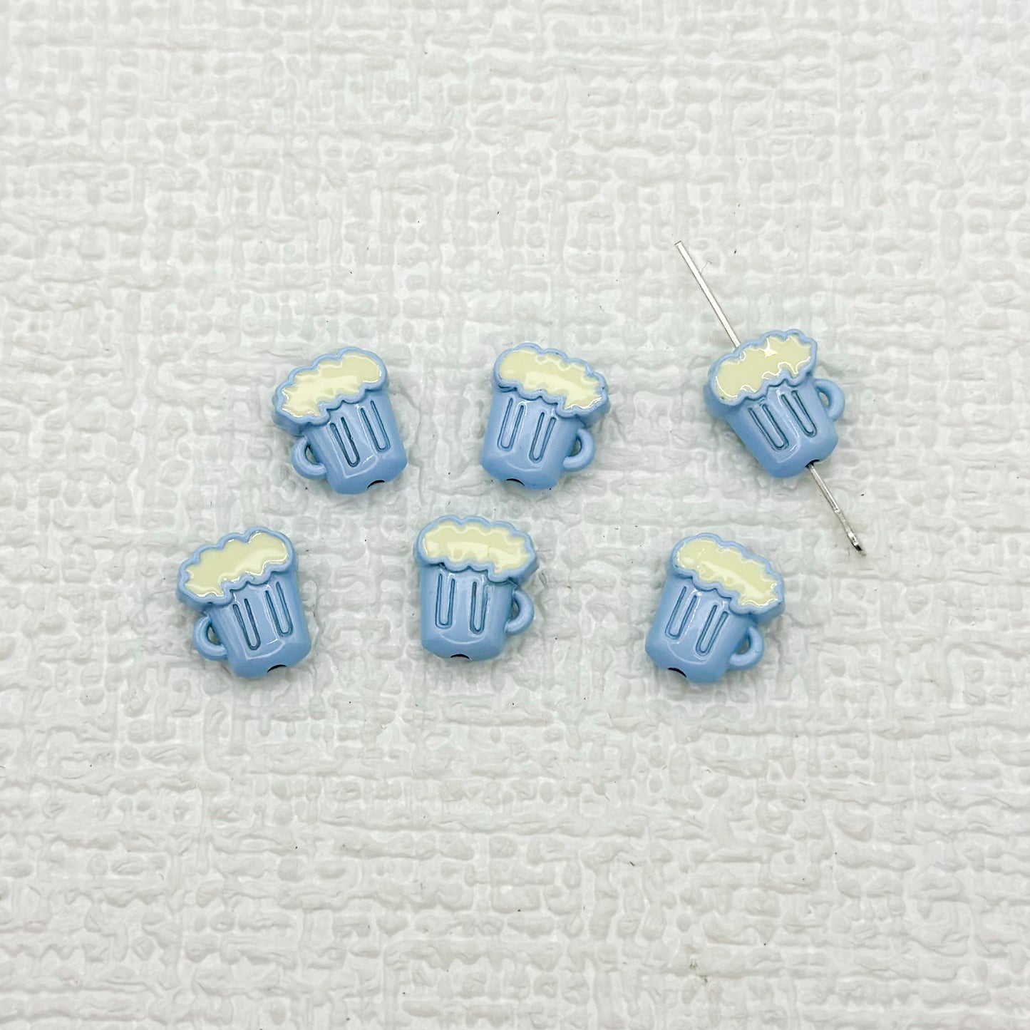 Beer Cup Metal Beads 11mm Hand Painted Enamel Alloy 10pcs 12