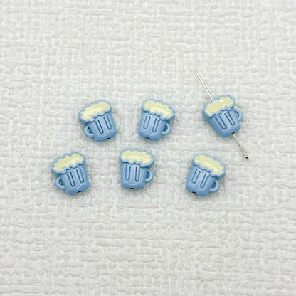 Beer Cup Metal Beads 11mm Hand Painted Enamel Alloy 10pcs 12