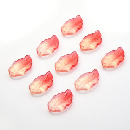 Czech Glass Beads Feather Leaf 17x28mm Gradual Color Change 20pcs 16