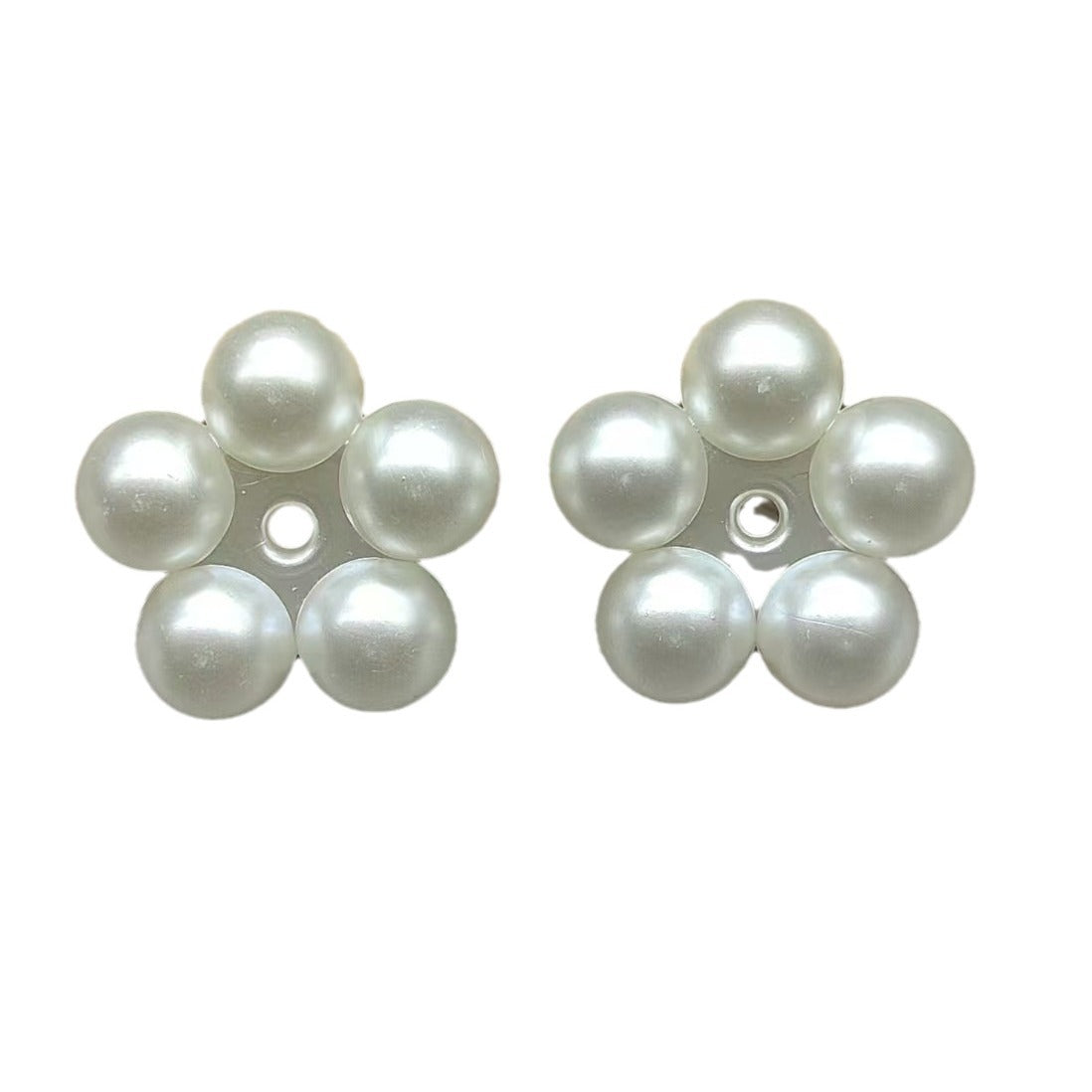 Flat Snowflake Acrylic Beads 15-25mm Pearly White ABS Plastic 100pcs 5