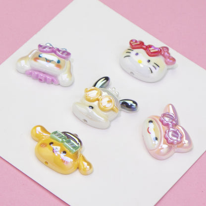 Glossy Resin Beads Swimming Sanrio Characters 2mm Hole 10pcs 4