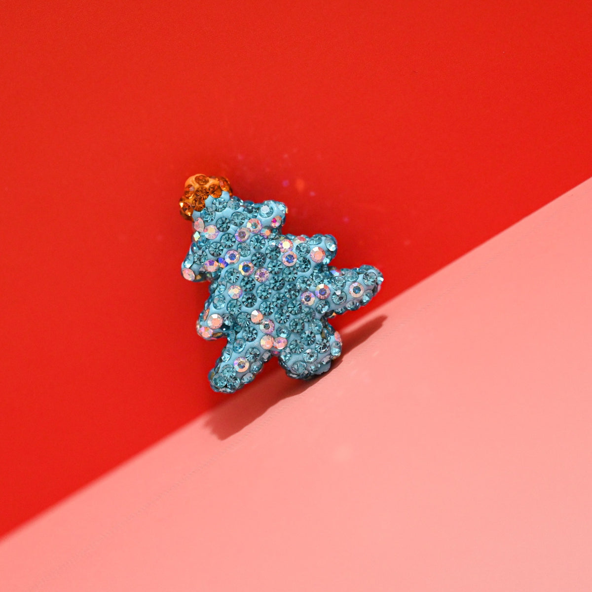 Polymer Clay Christmas Tree Rhinestone Beads 30mm Festive Holiday 10pcs 8