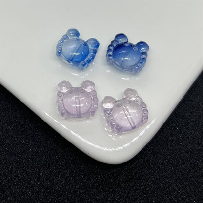 Small Crab Glass Beads 14mm Transparent Assorted Colors 100pcs 4