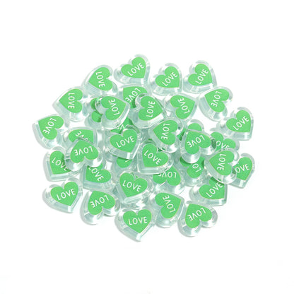 Heart Acrylic Beads 20mm White Transparent Love Horizontal Hole 20pcs 9