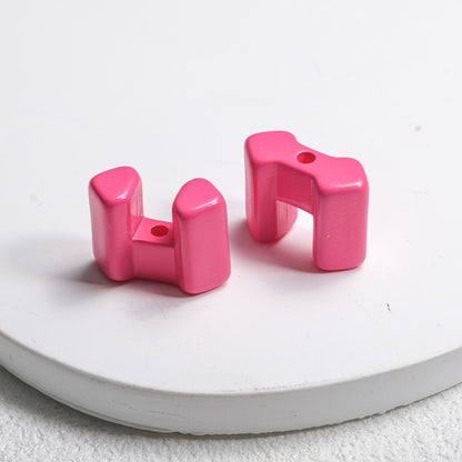Square Acrylic Beads 14mm Building Block Part Mixed Colors 30pcs 15