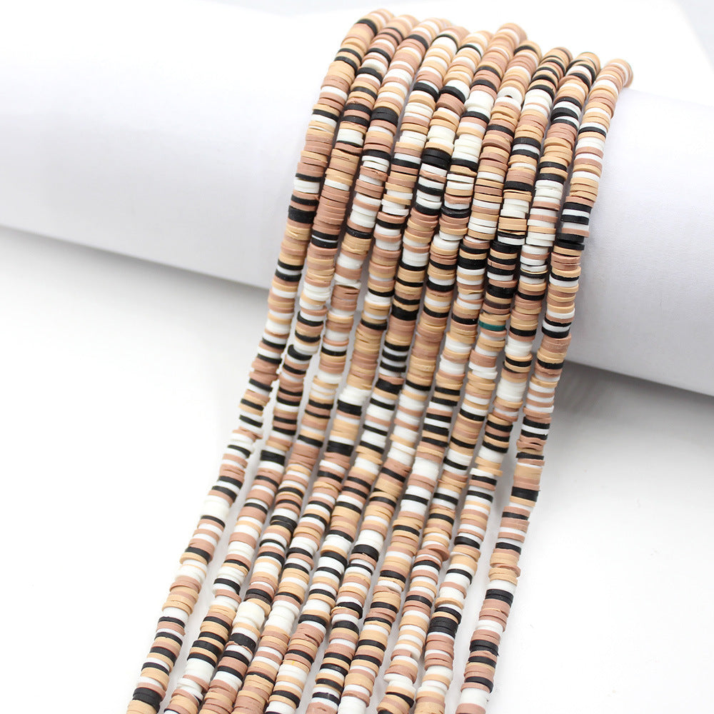 Flat Disc Clay Beads 6mm Colorful Matte Polymer 10strands 19