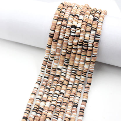 Flat Disc Clay Beads 6mm Colorful Matte Polymer 10strands 19
