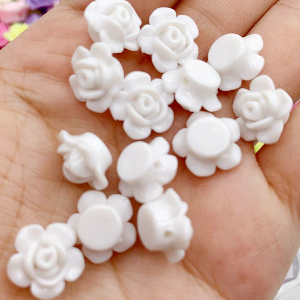 Japanese Camellia Acrylic Beads 12mm Pastel Colors 100pcs 3