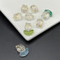 Tulip Transparent Glass Beads 12mm Pink Green Floral 100pcs 15