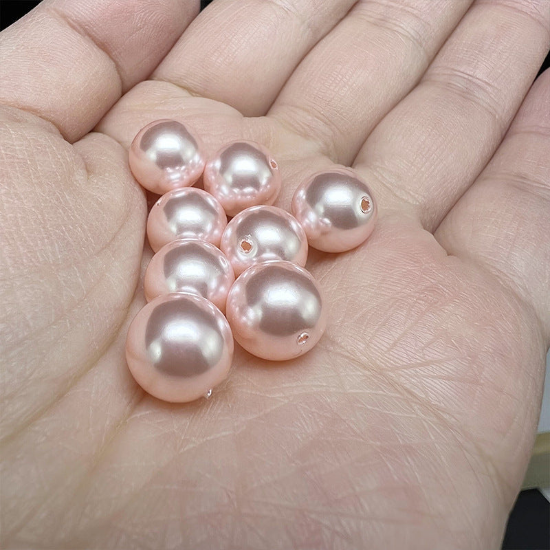 Pearl Glass Beads Round 3-12mm Cherry Pink Imitation 3