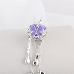 Tassel Crown Butterfly Metal Beads 24mm Silver Tone Alloy 6pcs 3