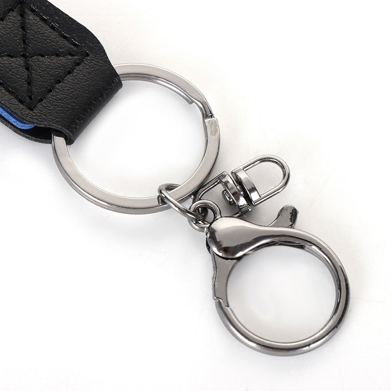 Leather Wristlet Keychain with Gold Embossed Bear Detail 3