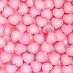 Heart Clay Beads 9mm Gradient Pink White Polymer 100pcs 6