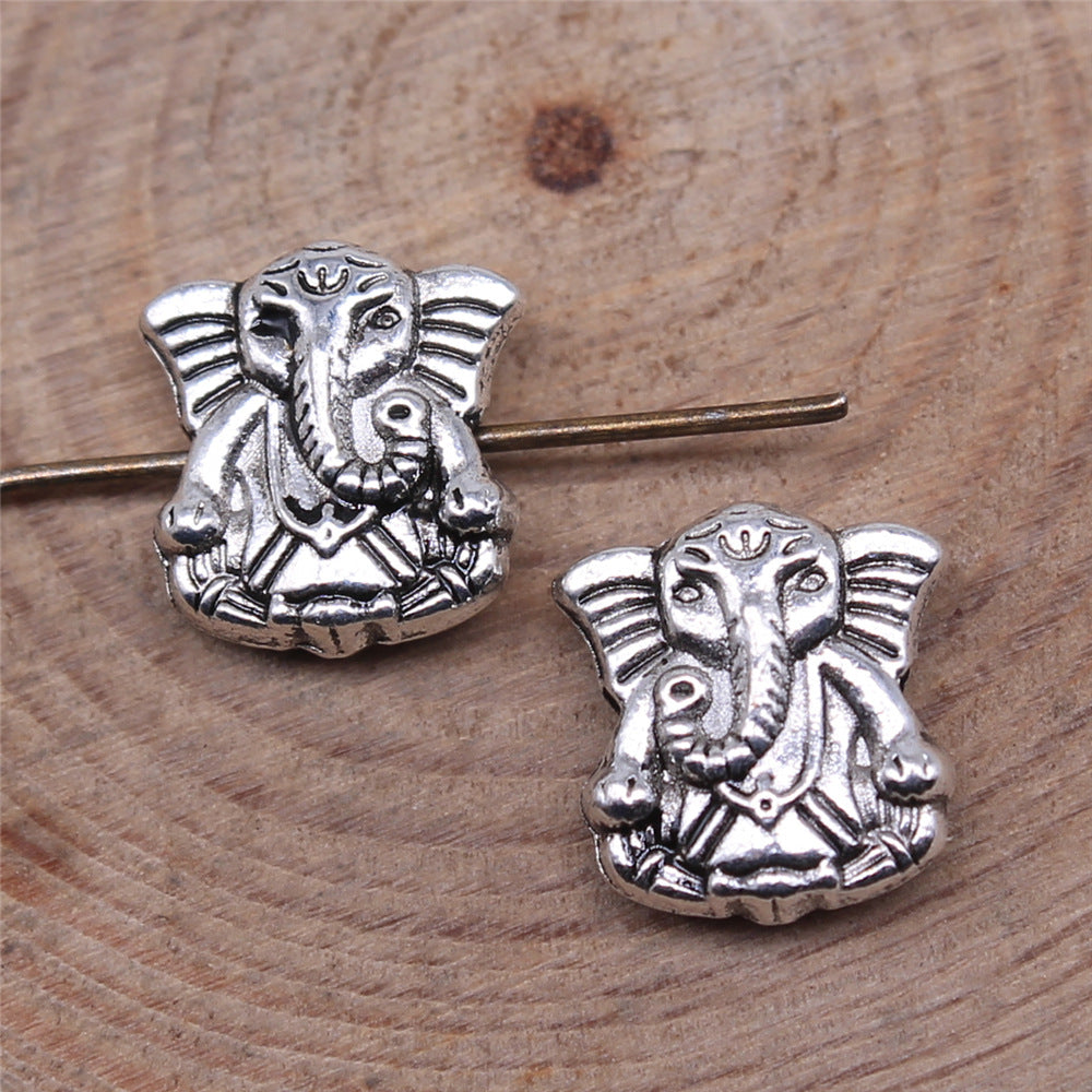 Elephant Metal Beads 11mm Antique Silver Tone Alloy 30pcs 2
