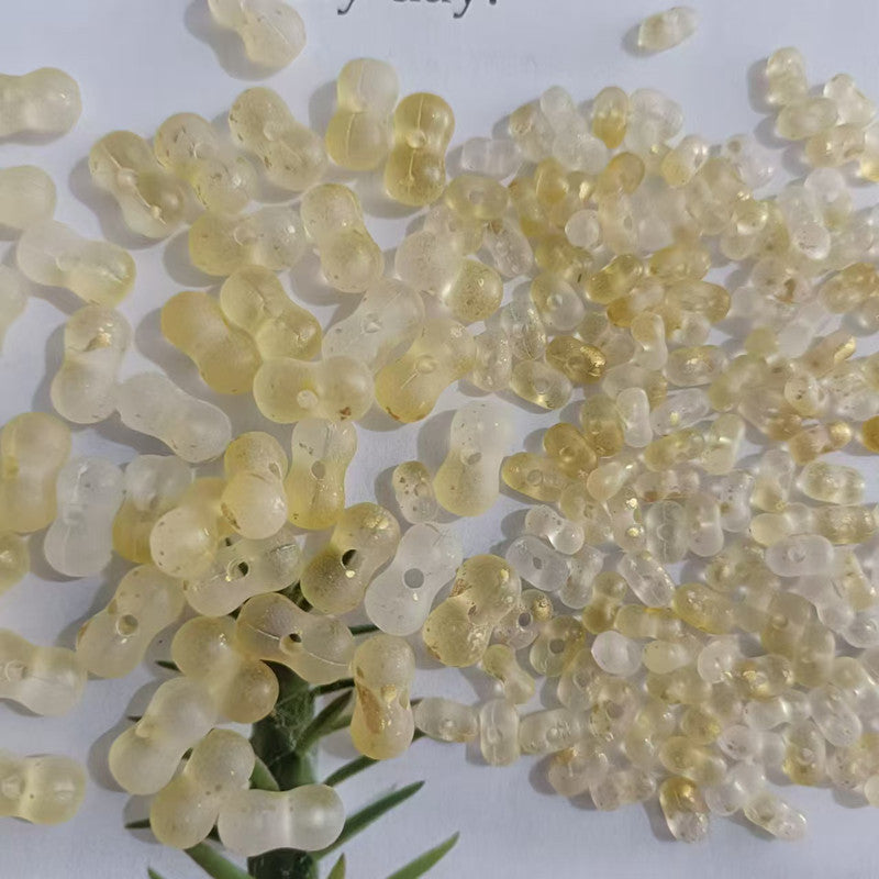 Acrylic Peanut Spacer Beads 3x6 6x11mm Transparent Frosted Gilded 1000pcs 13