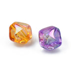 Transparent Rhombus Acrylic Beads 18mm AB Colored Plating 100pcs 5