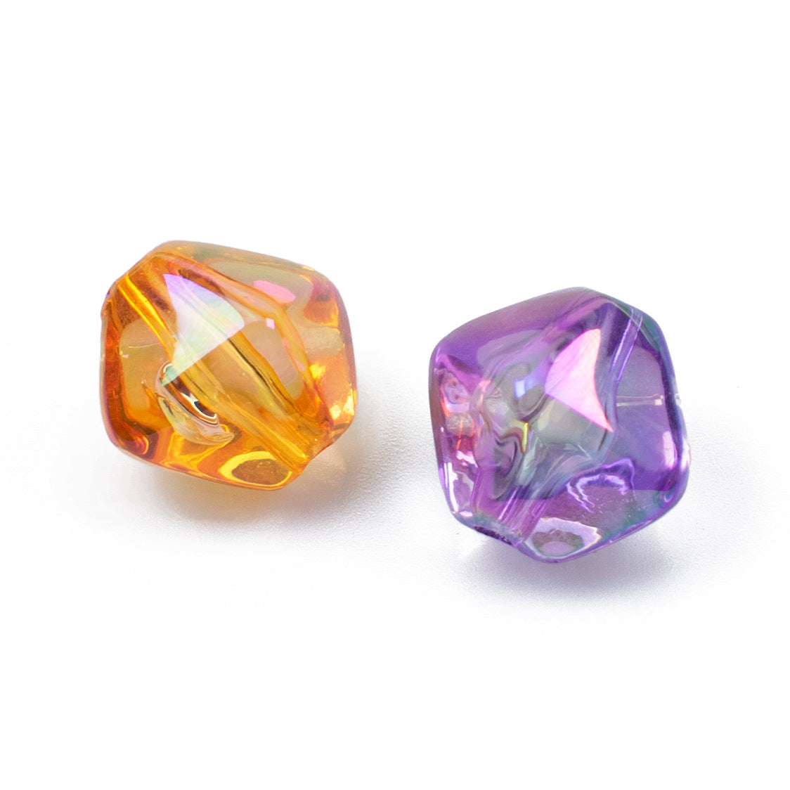Transparent Rhombus Acrylic Beads 18mm AB Colored Plating 100pcs 5