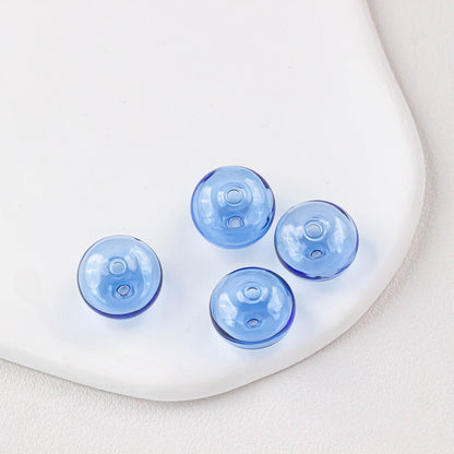 Hollow Spiral Striped Blown Glass Spacer Beads Colorful 4pcs 6
