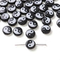 Tai Chi Flat Acrylic Beads 7-13mm Black White Color Printing 5pcs 7