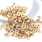 Plated Flat Round Acrylic Beads 6mm Gold and Silver 100pcs