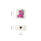 Square Clay Beads 9mm Pink Cartoon Waniyama-San 100pcs 4