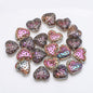 Electroplated Heart Glass Beads 13x15mm Peach Metallic 20pcs 21