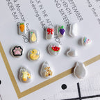 Hand Painted Irregular Shaped Acrylic Beads Imitation Pearl 10pcs 3