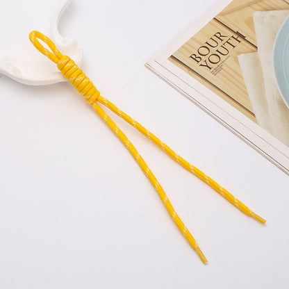 Two Tone Braided Rope Crochet Keychain Fabric Slim Durable 8pcs 8