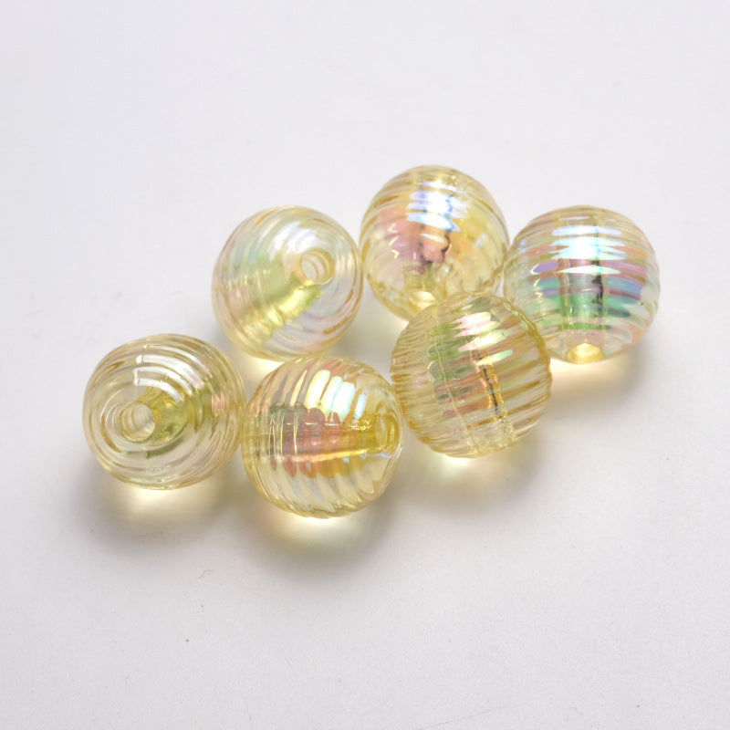 Transparent Plating Round Acrylic Beads 16mm Screw Thread 50pcs 8