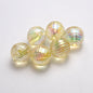 Transparent Plating Round Acrylic Beads 16mm Screw Thread 50pcs 8