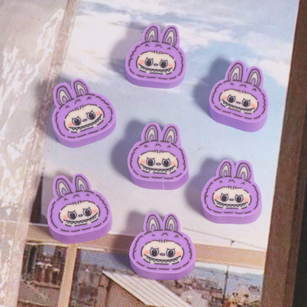 Labub Character Clay Beads 10mm Colorful Bunny Faces 200pcs 10