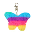 Plush Striped Butterfly Keychain Cartoon Zinc Alloy Colorful Soft 5