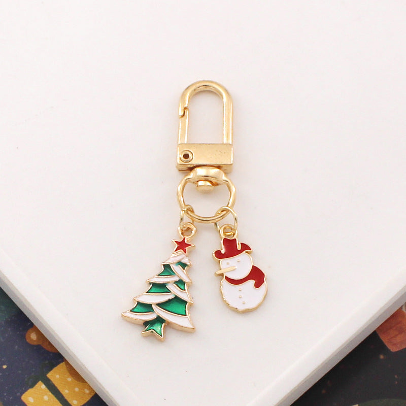 Cartoon Christmas Keychain Metal Alloy Enamel Holiday Icons 7