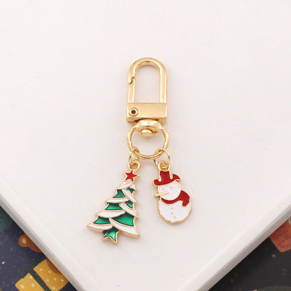 Cartoon Christmas Keychain Metal Alloy Enamel Holiday Icons 7