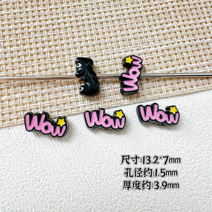Baking Painted WOW&YES Metal Beads 13mm 15mm Colorful Alloy 20pcs 14