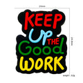 Silicone Focal Beads Keep Up the Good Work Colorful Letters Black Base 20pcs