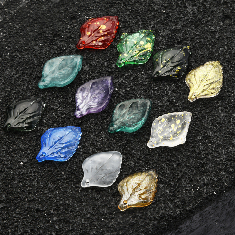 Czech Glass Beads Sunflower Leaf 16 x 23mm Multicolor Petal 20pcs 2