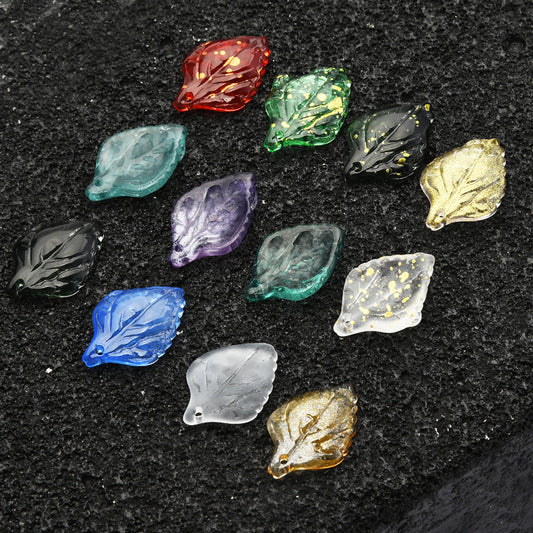 Czech Glass Beads Sunflower Leaf 16 x 23mm Multicolor Petal 20pcs 2