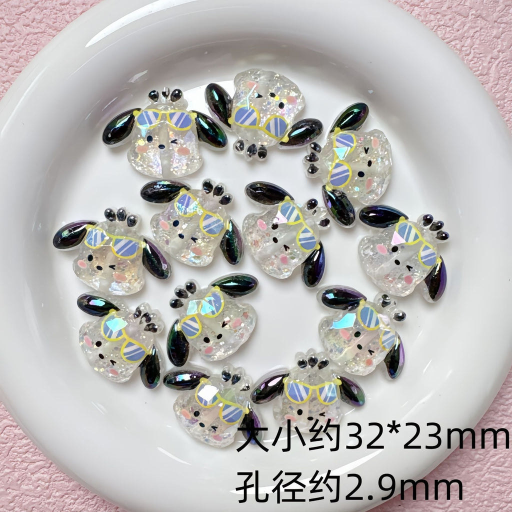 Iridescent Resin Beads Sanri Figures 5pcs Mixed Characters 3