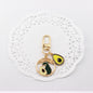 Alloy Avocado Orange Fruit Keychain Metal Colorful Glossy Finish 9