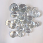 Transparent Round Glass Beads 18-30mm Clear Smooth with Holes 10pcs