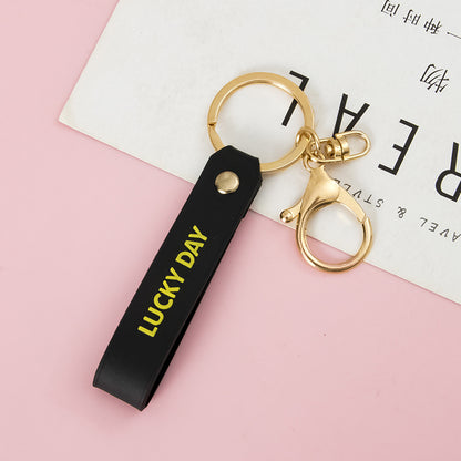 PVC Letter Wristlet Keychain Soft Rubber LUCKY DAY Print 9