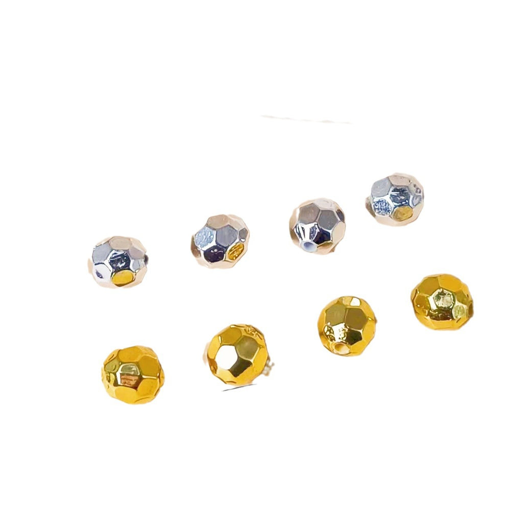 Faceted Acrylic Beads 9mm Sparkling Gold and Silver CCB Plastic 100pcs 5