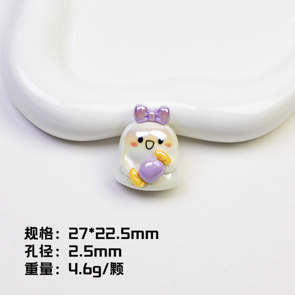 Plating Halloween Elf Resin Beads Glossy Detailed Charms 20pcs 7
