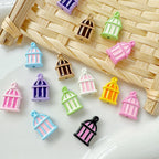 Christmas Tree and Birdcage Metal Beads 13-16mm Baking Painted 10pcs 4