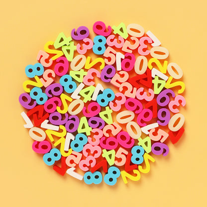 3D Number Clay Beads 10mm Colorful Polymer 200pcs 16