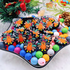 Silicone Focal Beads Colorful Peacock Vibrant Feathers Orange Bird 20pcs 2