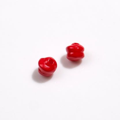 Baking Painted Mini Twisted Acrylic Beads 6mm Glossy Mixed Colors 100pcs 11